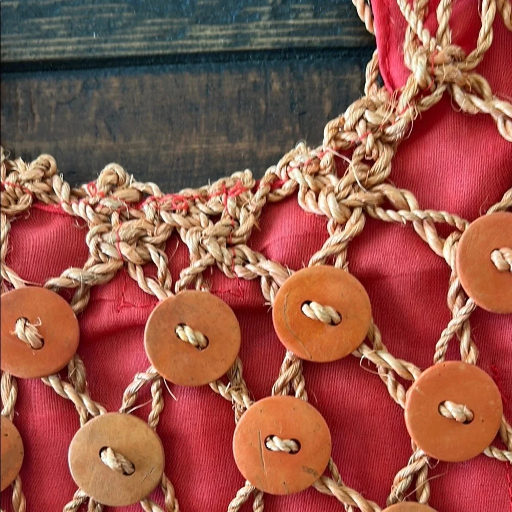 Orange Bohemian Shoulder Bag with Intricate Design